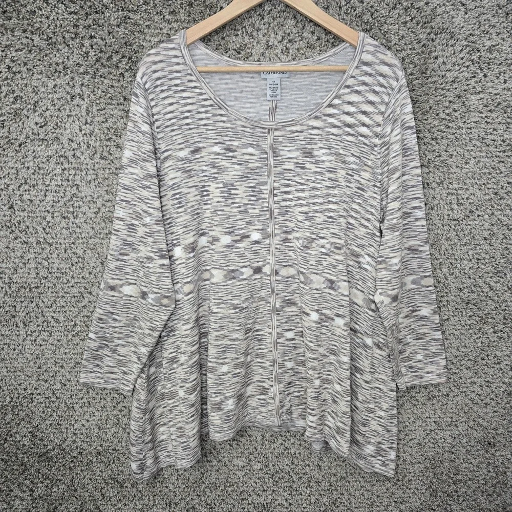Catherines‎ Top Womens Plus 1X 18/20W Scoop Neck Knit Tunic Rayon Nylon